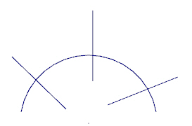 Line entities intersecting an arc entity.